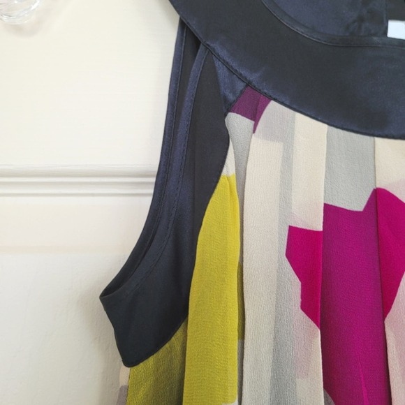 French Connection Silk Colorblock Cocktail Mini Dress Size 2 - Picture 6 of 11